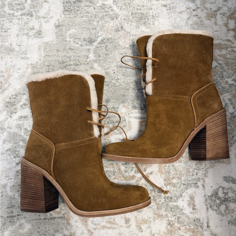 UGG Jerene Chestnut Heeled Booties (Size 8.5) - Picture 4 of 8